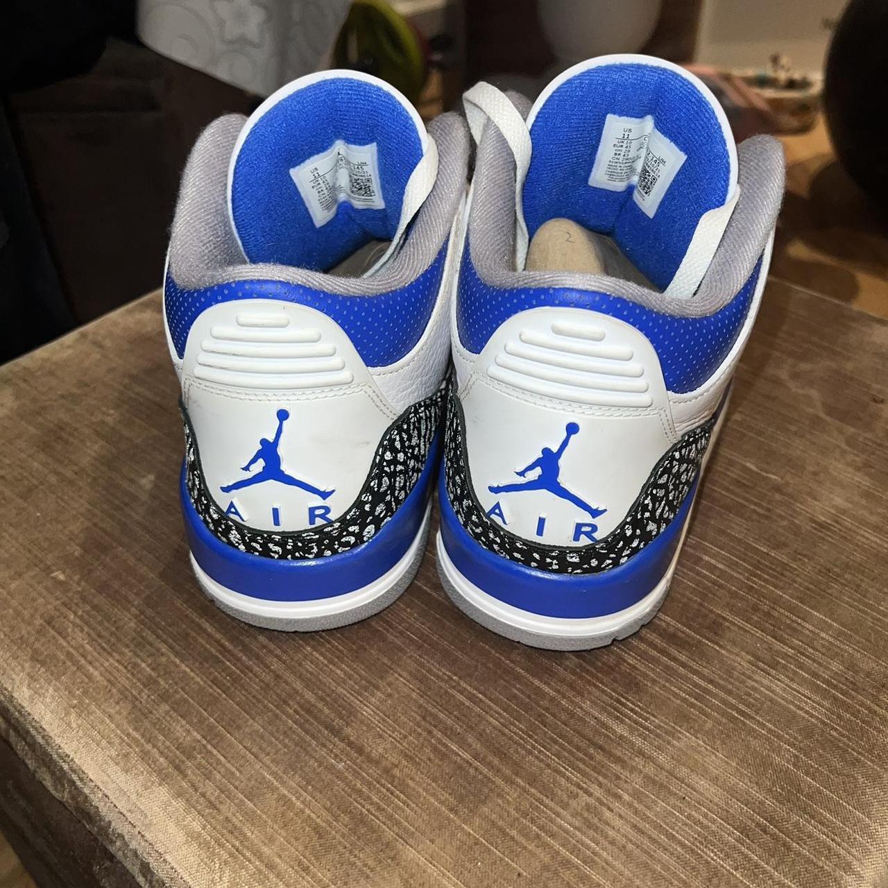 mens jordans blue and white