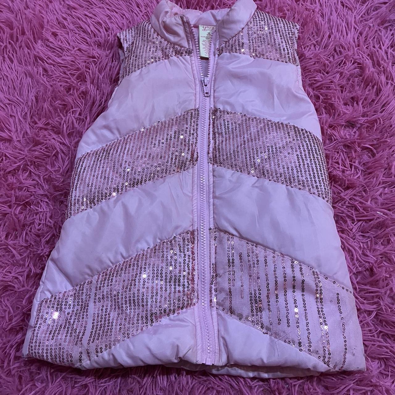 ADORABLE pink Y2K sequin puffer vest!! Fits... - Depop