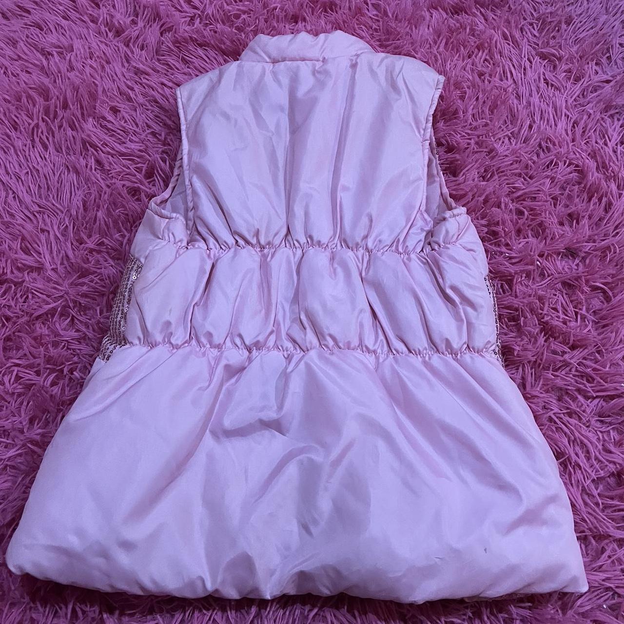 ADORABLE pink Y2K sequin puffer vest!! Fits... - Depop