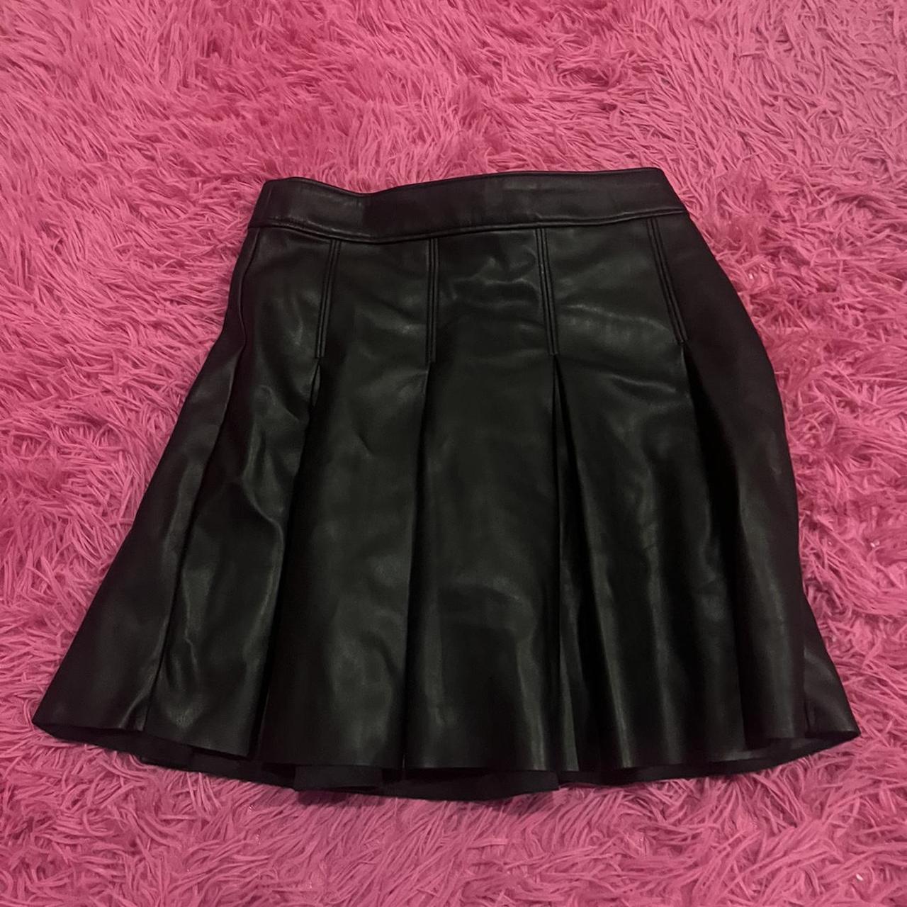 Black leather Hollister skirt size s! *NO... Depop