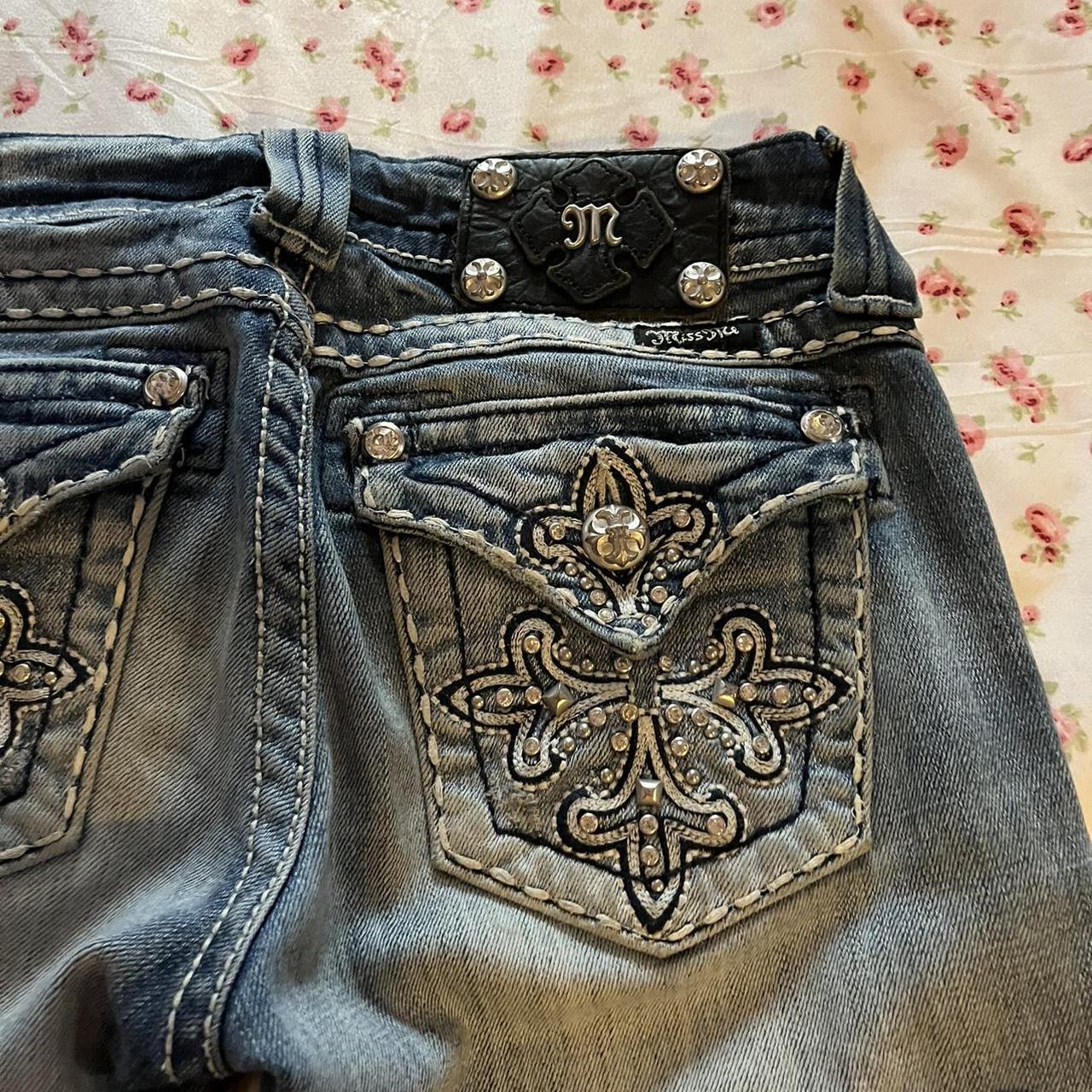 Adorable y2k mcbling grunge miss me jeans size 24!... - Depop