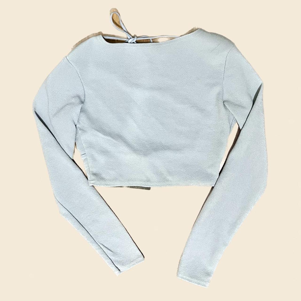 Baby Blue Pretty Little Thing Backless Long Sleeve... - Depop