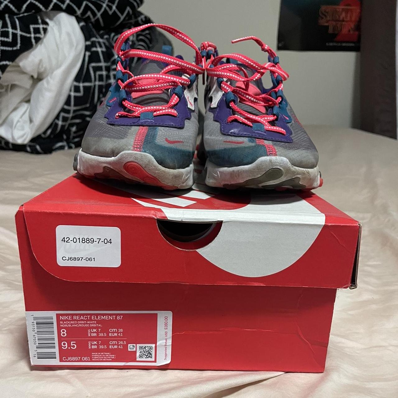 NIKE react element 87 red orbit shoes size 8