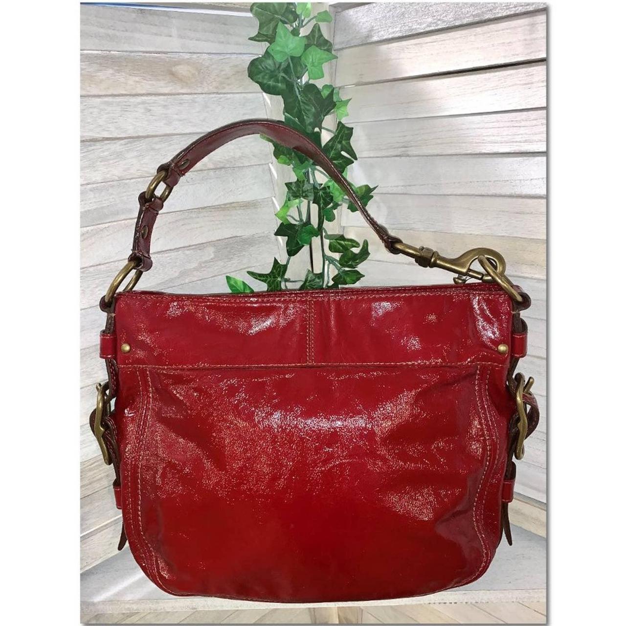 Coach Zoe Hobo Purse Patent Leather Crimson Red for Sale in