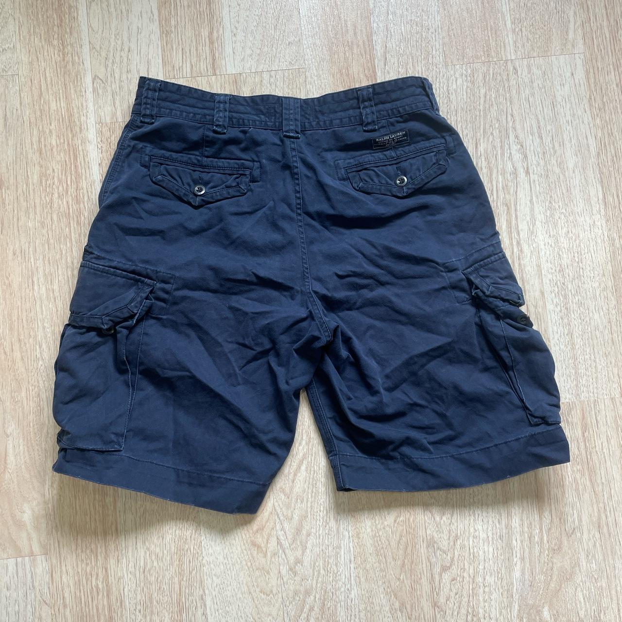 navy blue polo heavy cargo shorts size 34 Depop