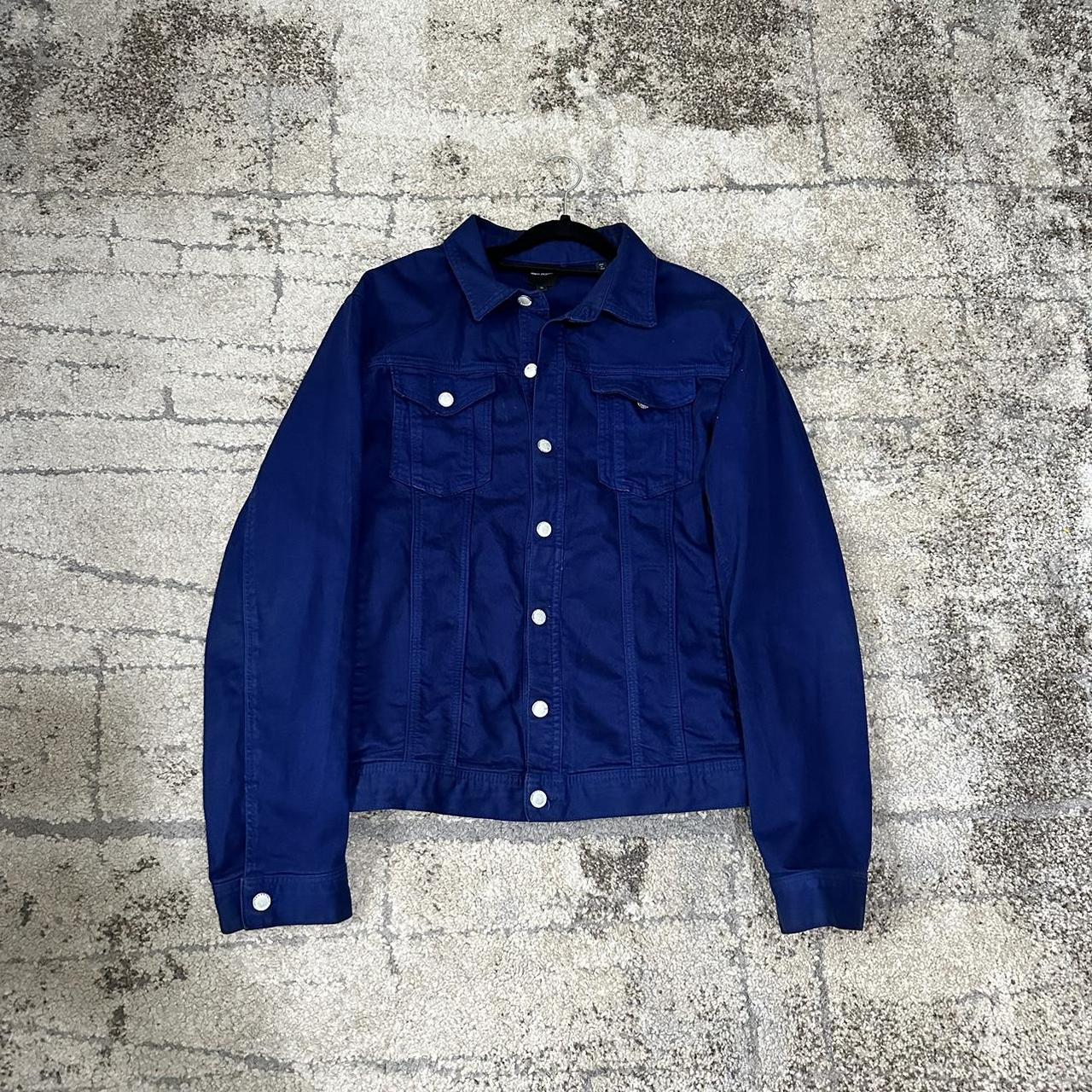 Royal blue jean jacket clearance mens