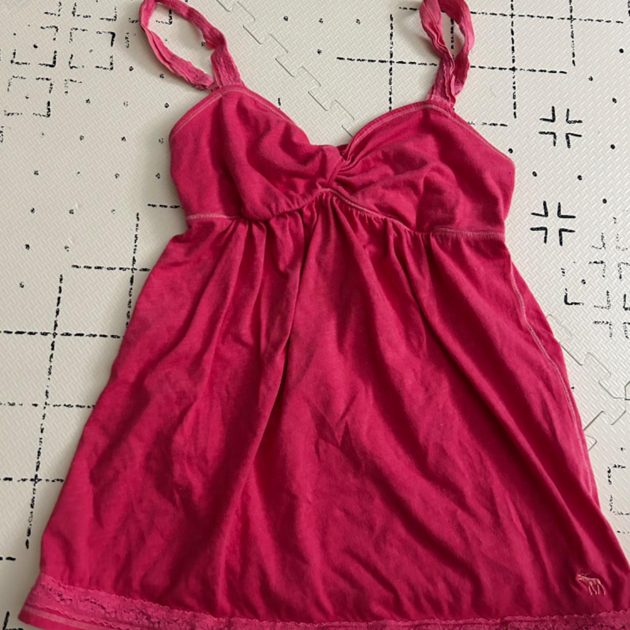 Abercrombie & Fitch pink babydoll tank top Size... - Depop