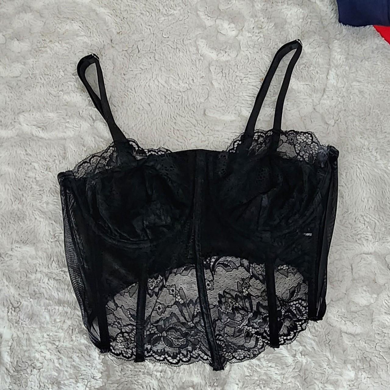BLACK CORSET SEXY PUSH-UP BRA WIRED GOING OUT - Depop