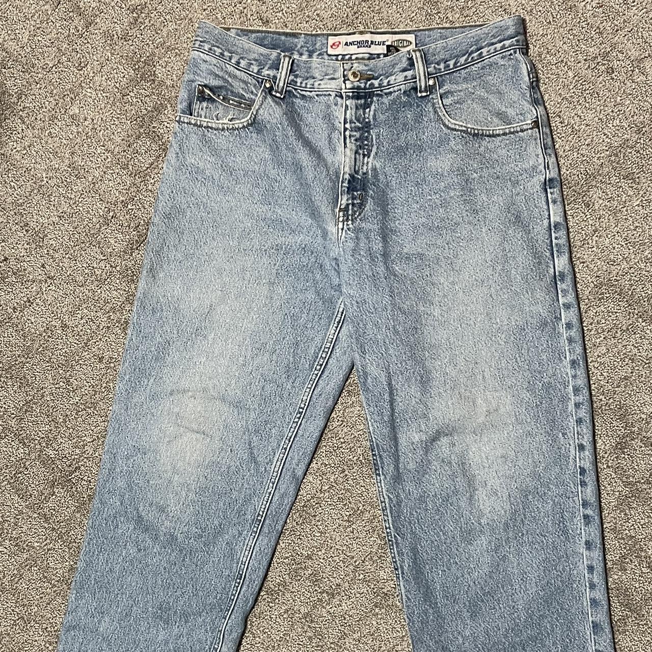 Vintage baggy Anchor Blue jeans Send offers and... - Depop