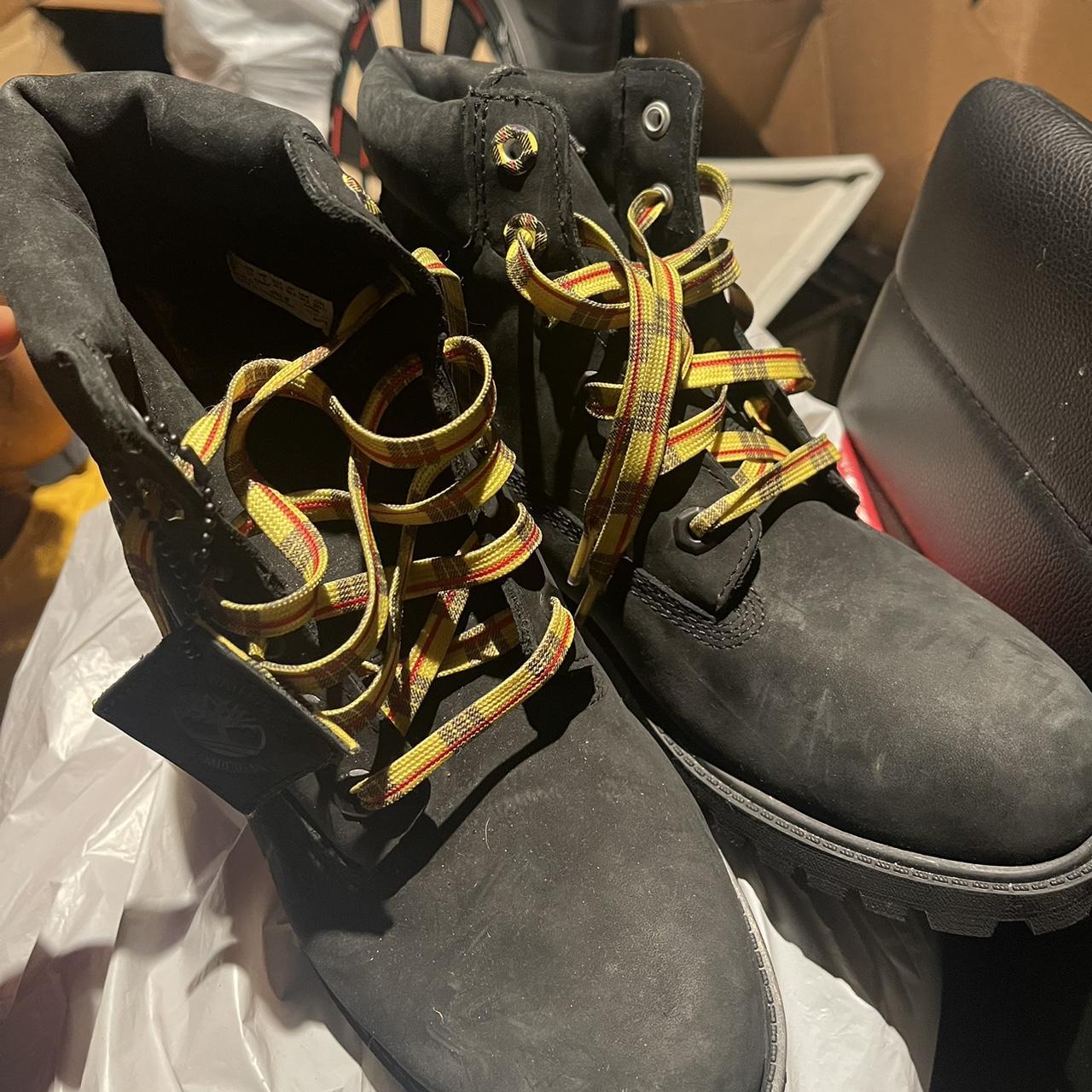 PLAID TIE TIMBERLANDS timbs winter boots Depop
