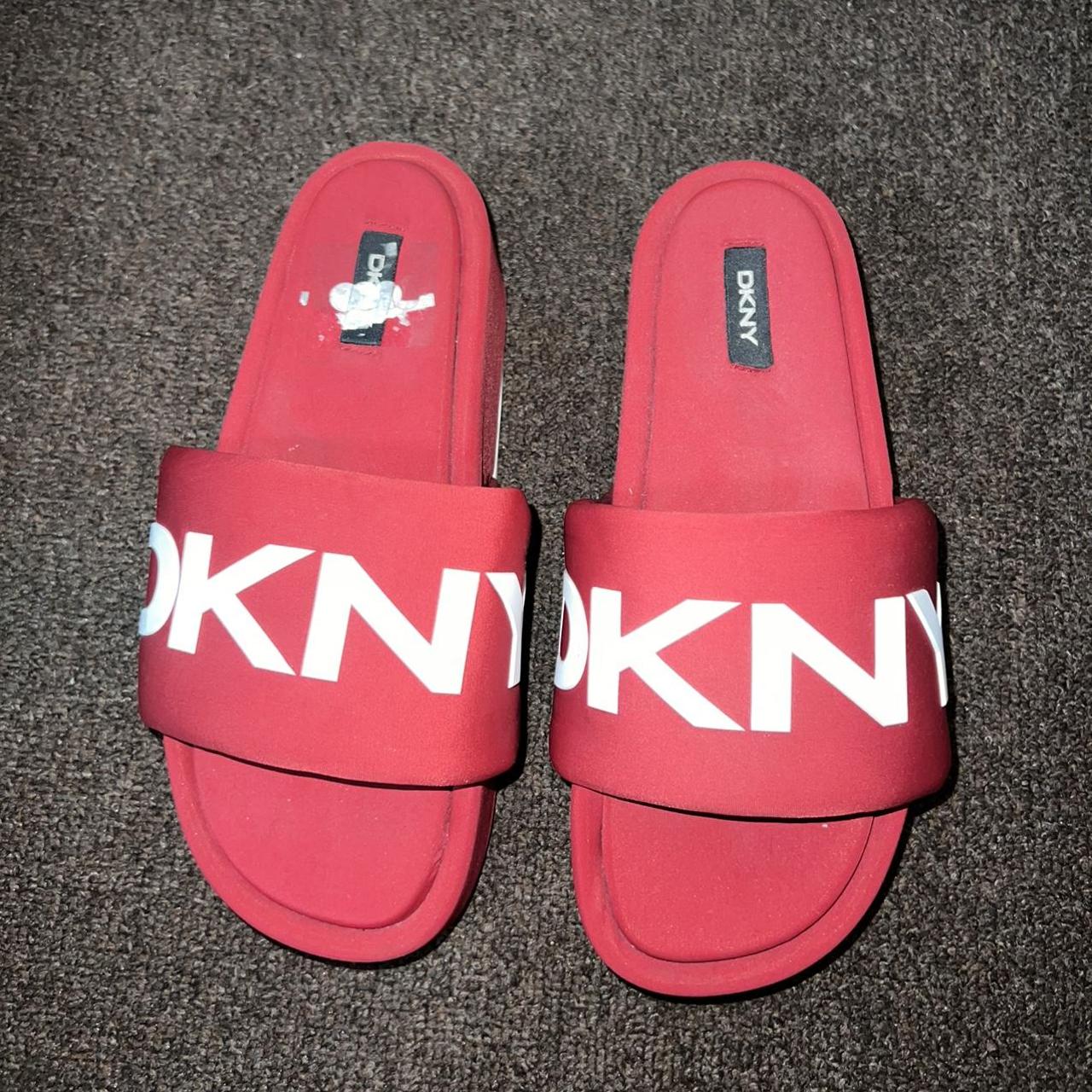 Dkny cheap red slides