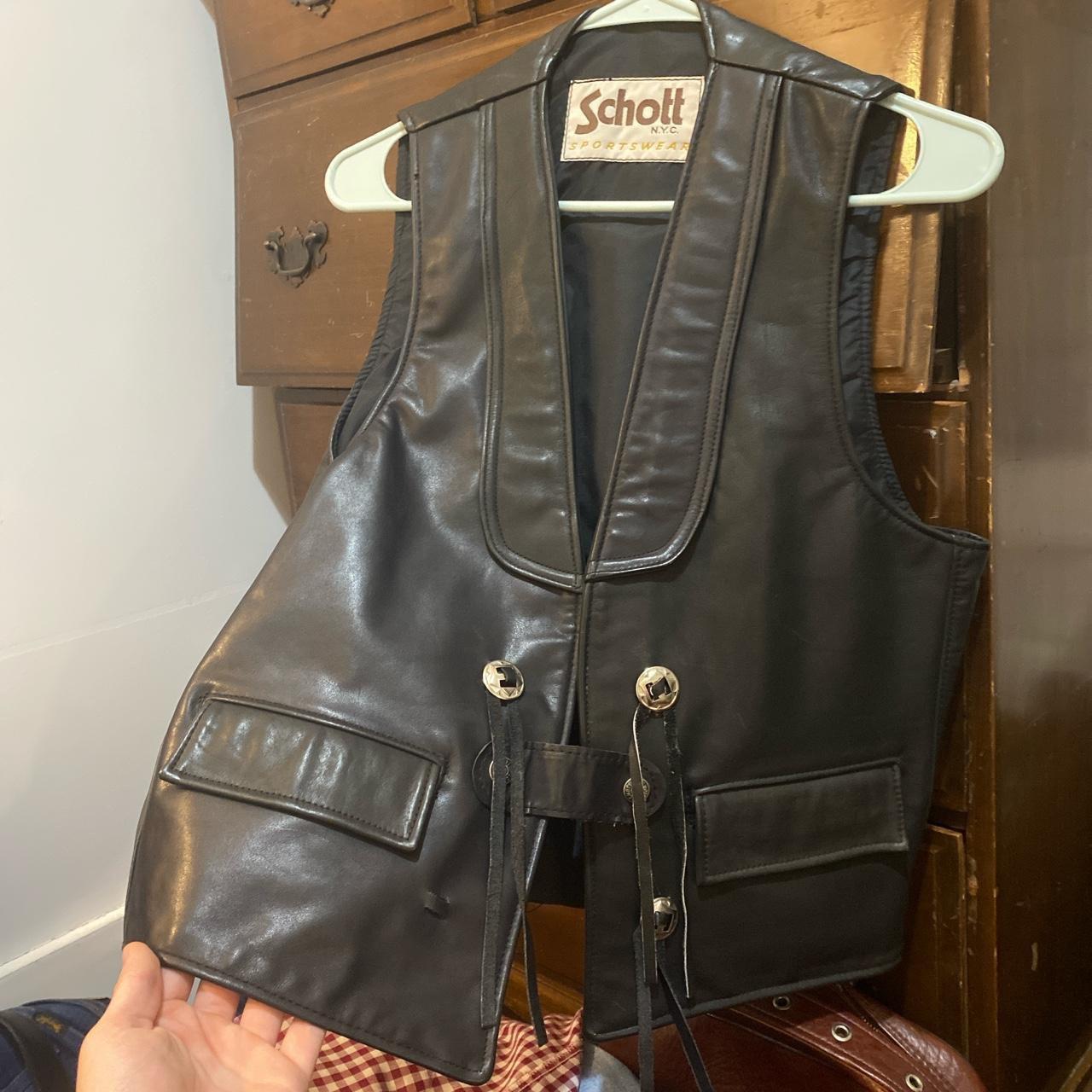 Schott leather clearance vest