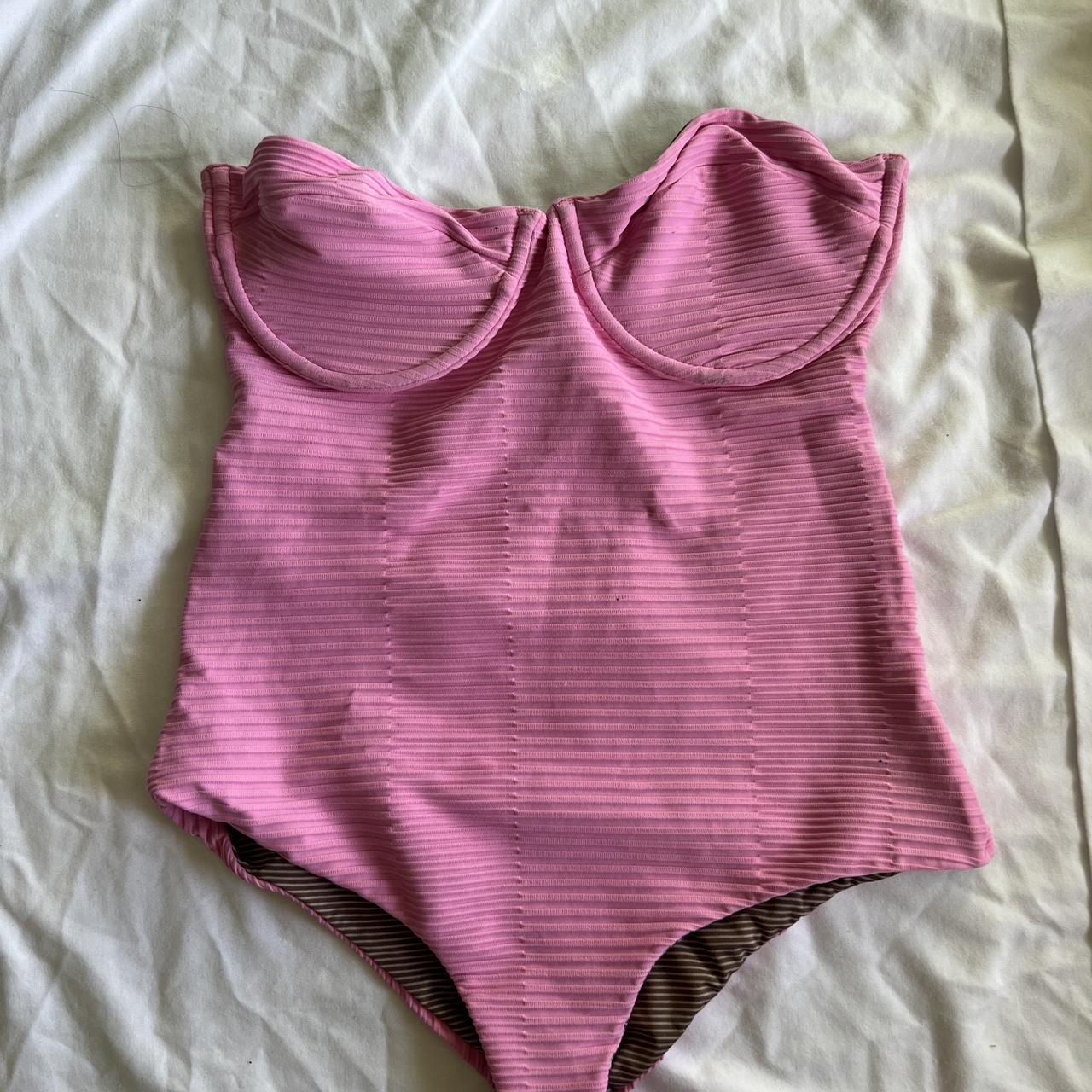 Acacia pink one piece ! Strapless with wire support... - Depop
