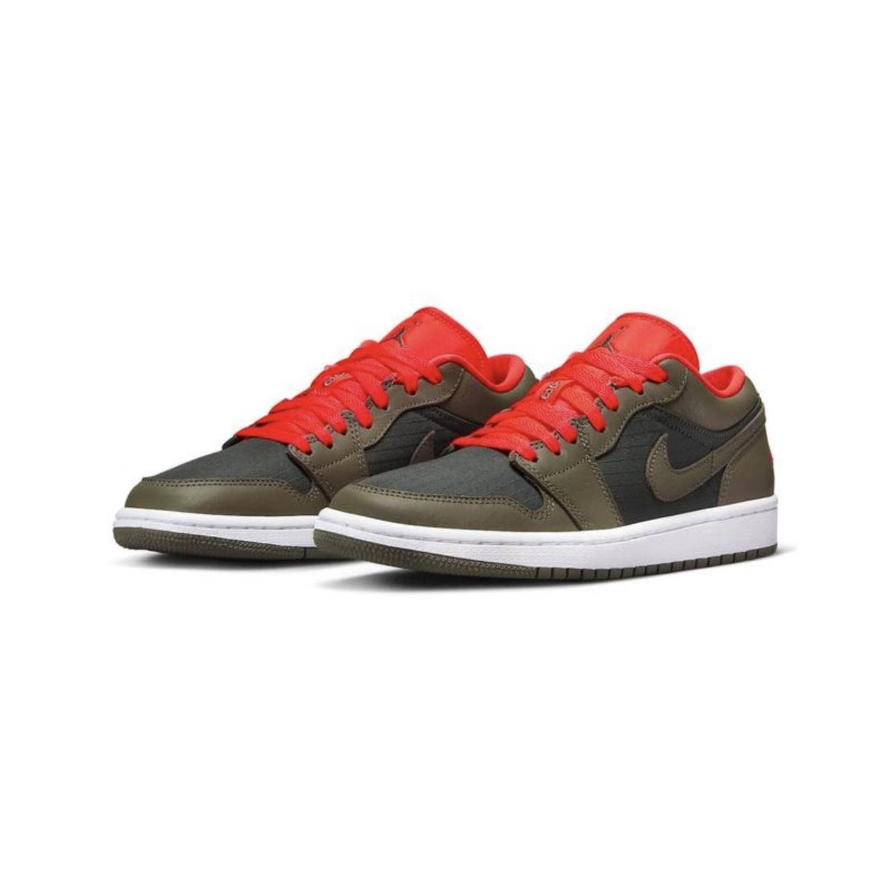 Olive bright crimson jordan 1 lows Only worn once. Depop