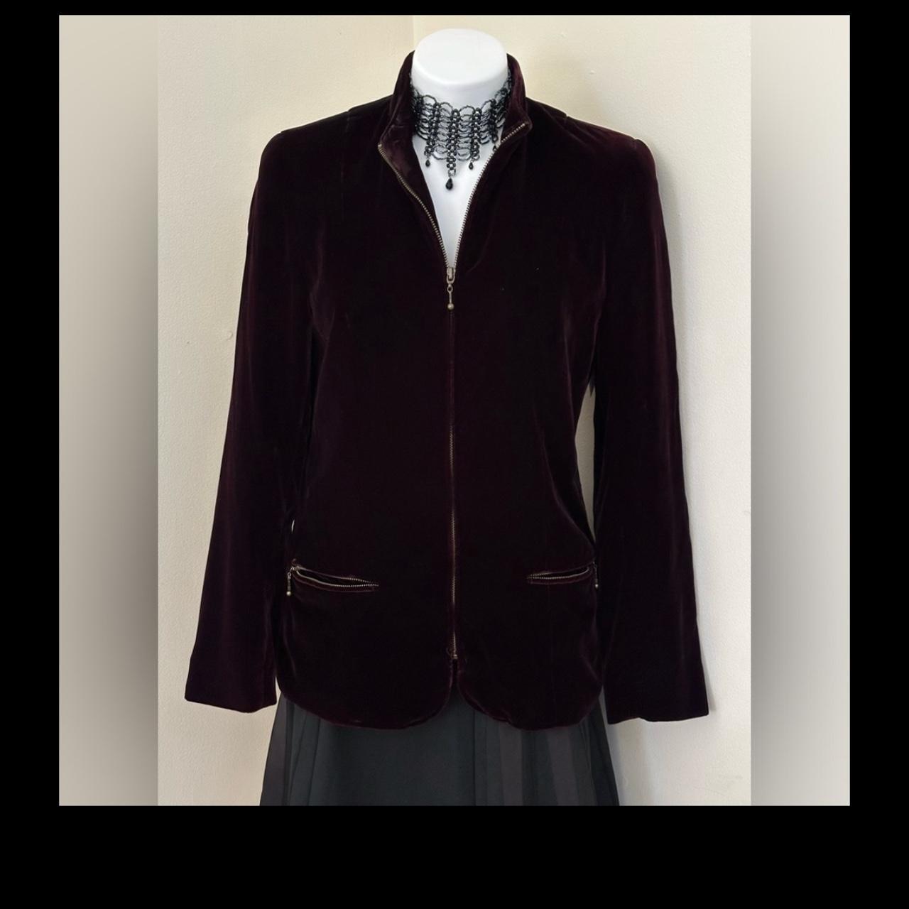 Rafaella Burgundy Black Plumb Velvet Vintage Jacket