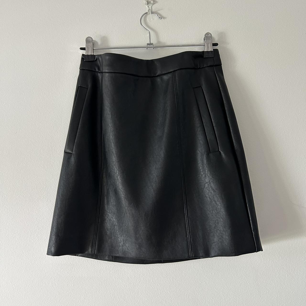 Sheike black pleather mini skirt Size 8 Worn once,... - Depop