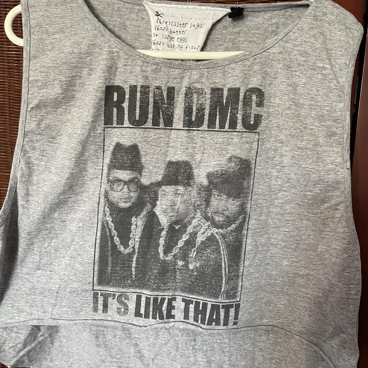 TEA AND CAKE RARE RUN DMC CROP TOP SIZE 12 FADED... Depop