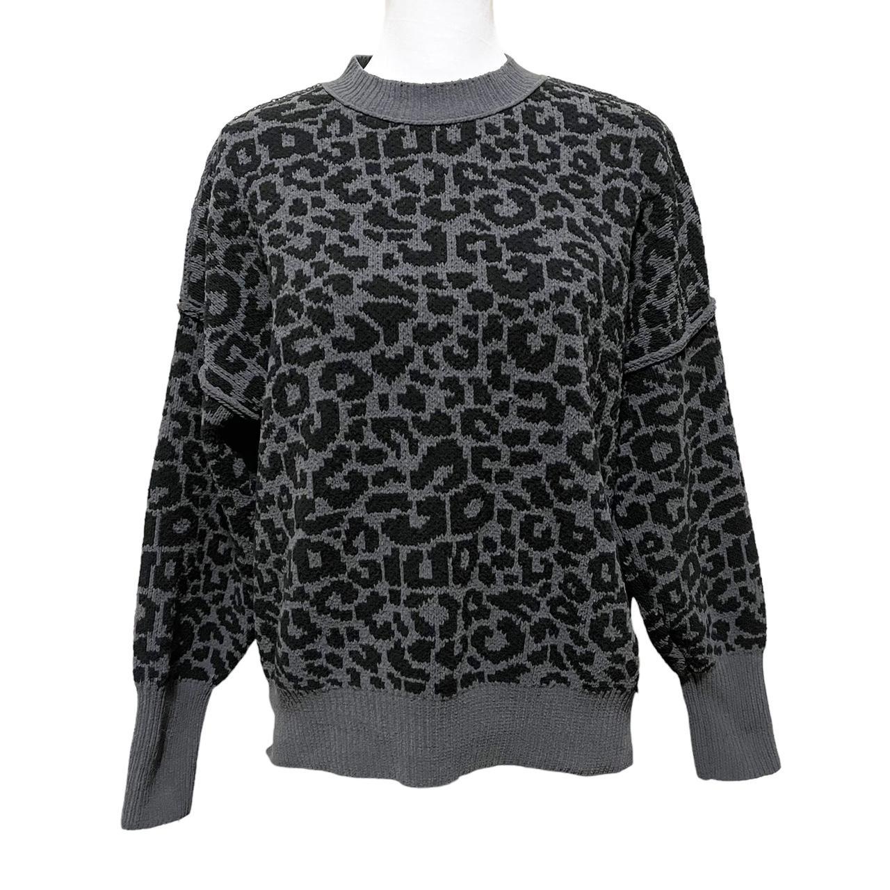 Leopard print outlet pullover sweater