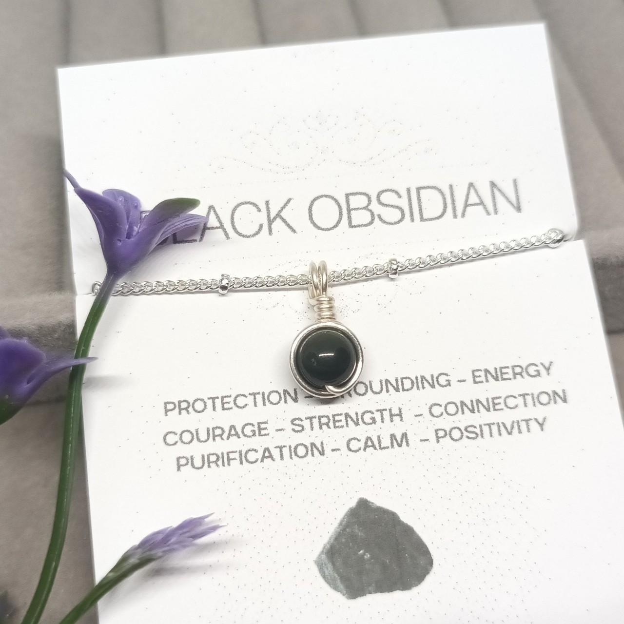 Obsidian Pendant, Obsidian Necklace, Black Stone Necklace, Protection  Necklace, Wire Wrapped Obsidian Pendant, Helps Calm Bad Temper Jeweley -  Etsy