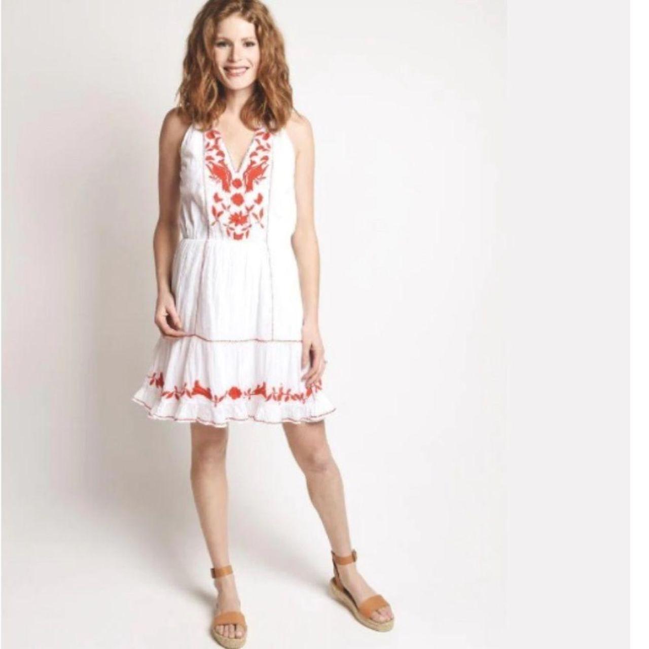 Joie Women's Red and White Dress