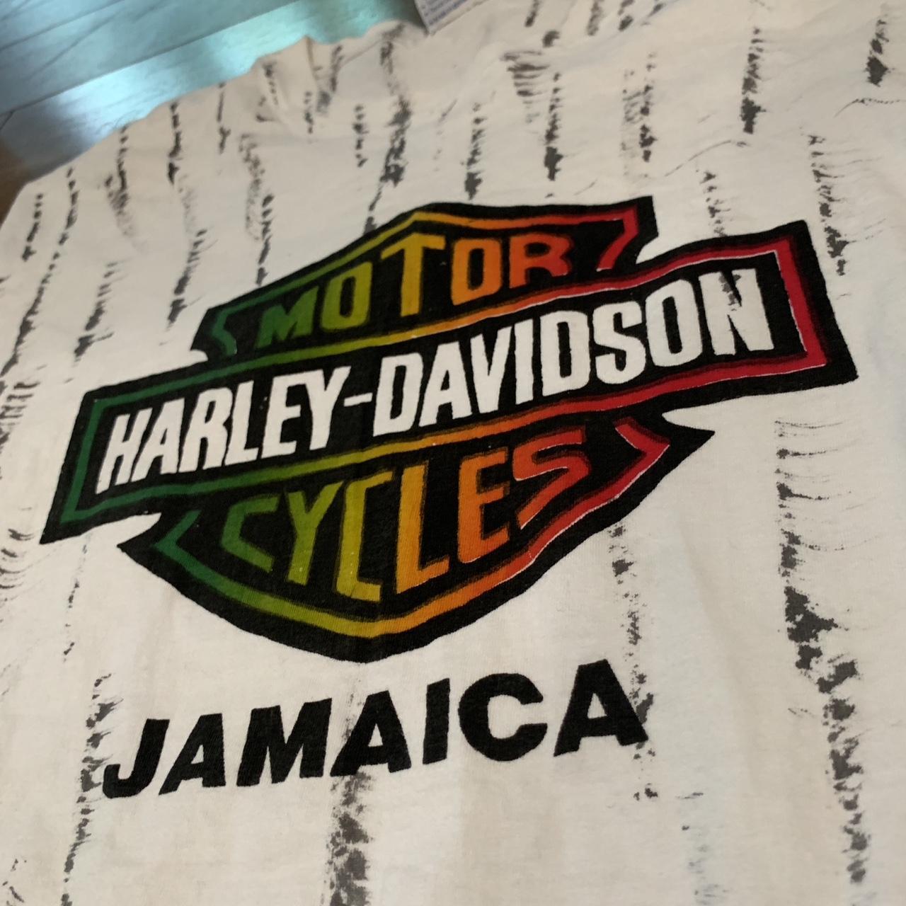 Vintage Jamaica Harley Davidson tee! sz 2XL. - Depop