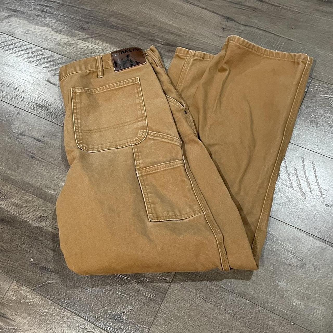 Tan Stanley carhartt style carpenter pants Size... - Depop