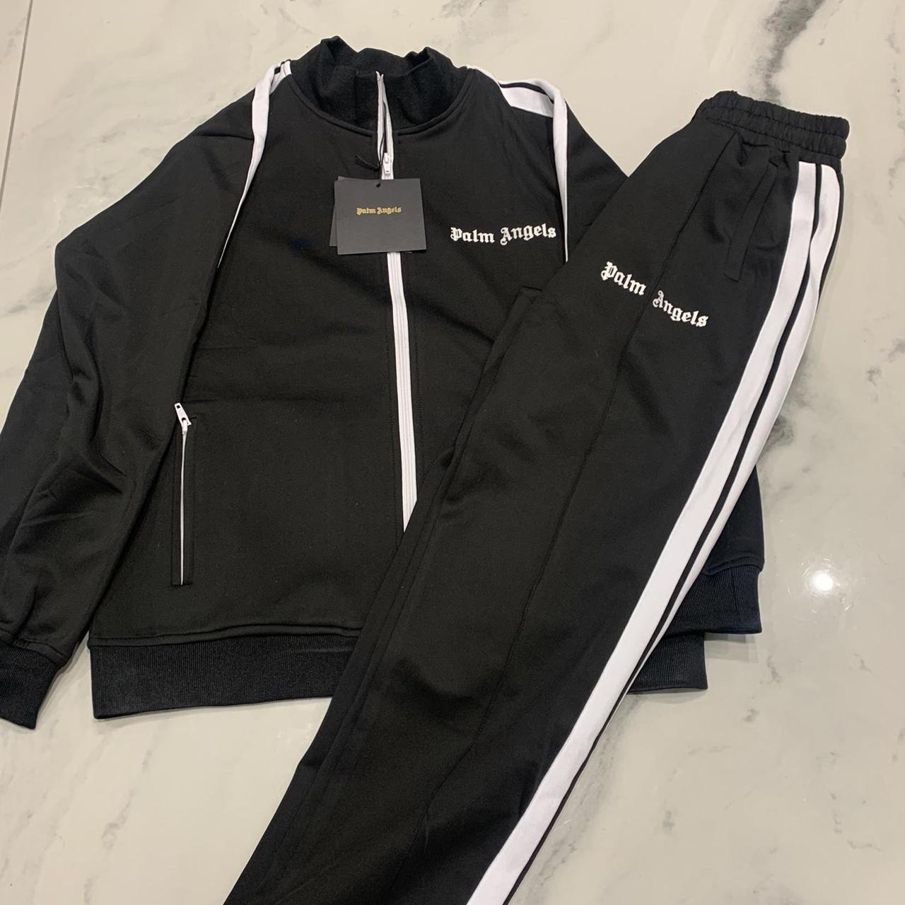 Plam angle tracksuit black and white Brand... - Depop