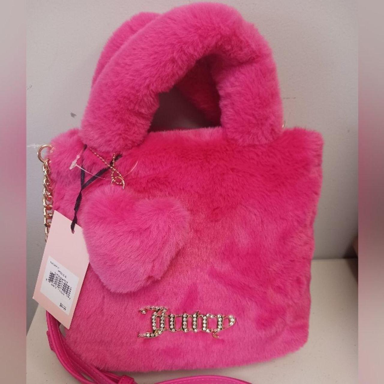 CHANEL Pink Precision Bag Furry pink outside with - Depop