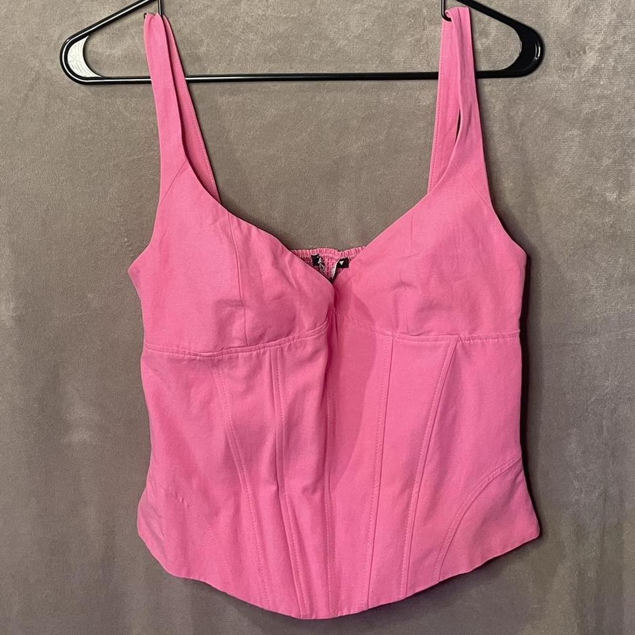 Pink zara-corset-top - Depop