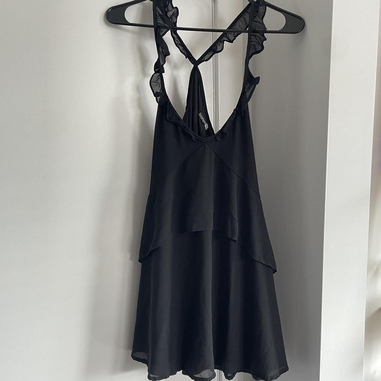 Boohoo black 2024 shift dress