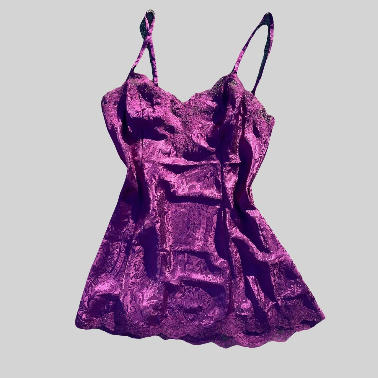 Vintage Victoria’s Secret gold label purple lace... - Depop