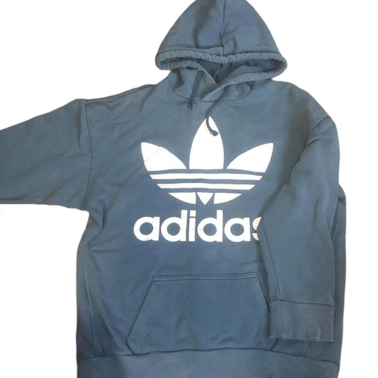 Blue Oversized Adidas Hoodie! Size XS but fits like... - Depop