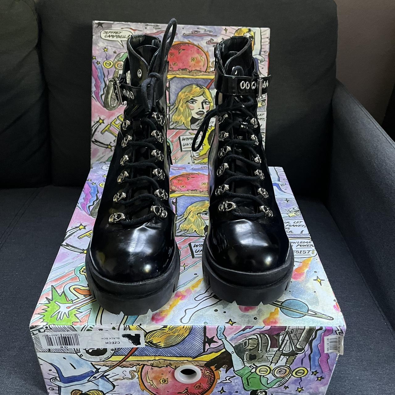 Jeffrey Campbell Czech Black Combat Platform Boots