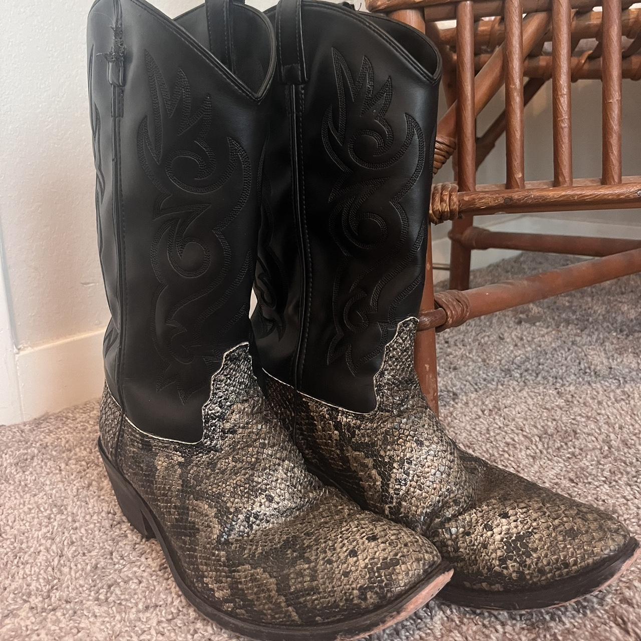 mens red snakeskin boots