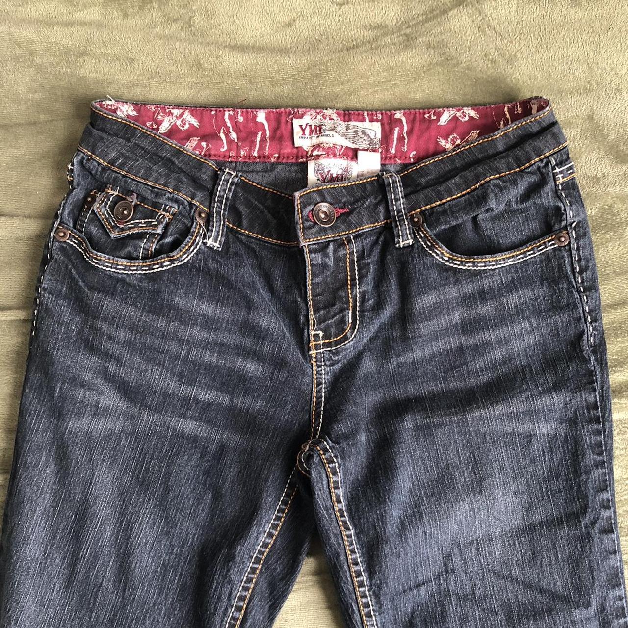 YMI Jeans Women's Navy and Blue Jeans | Depop