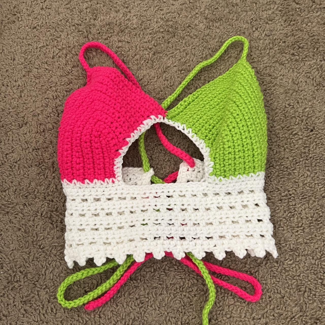 Crochet Peek A Boob Top Fits XS/S best, I wear a 34C... - Depop