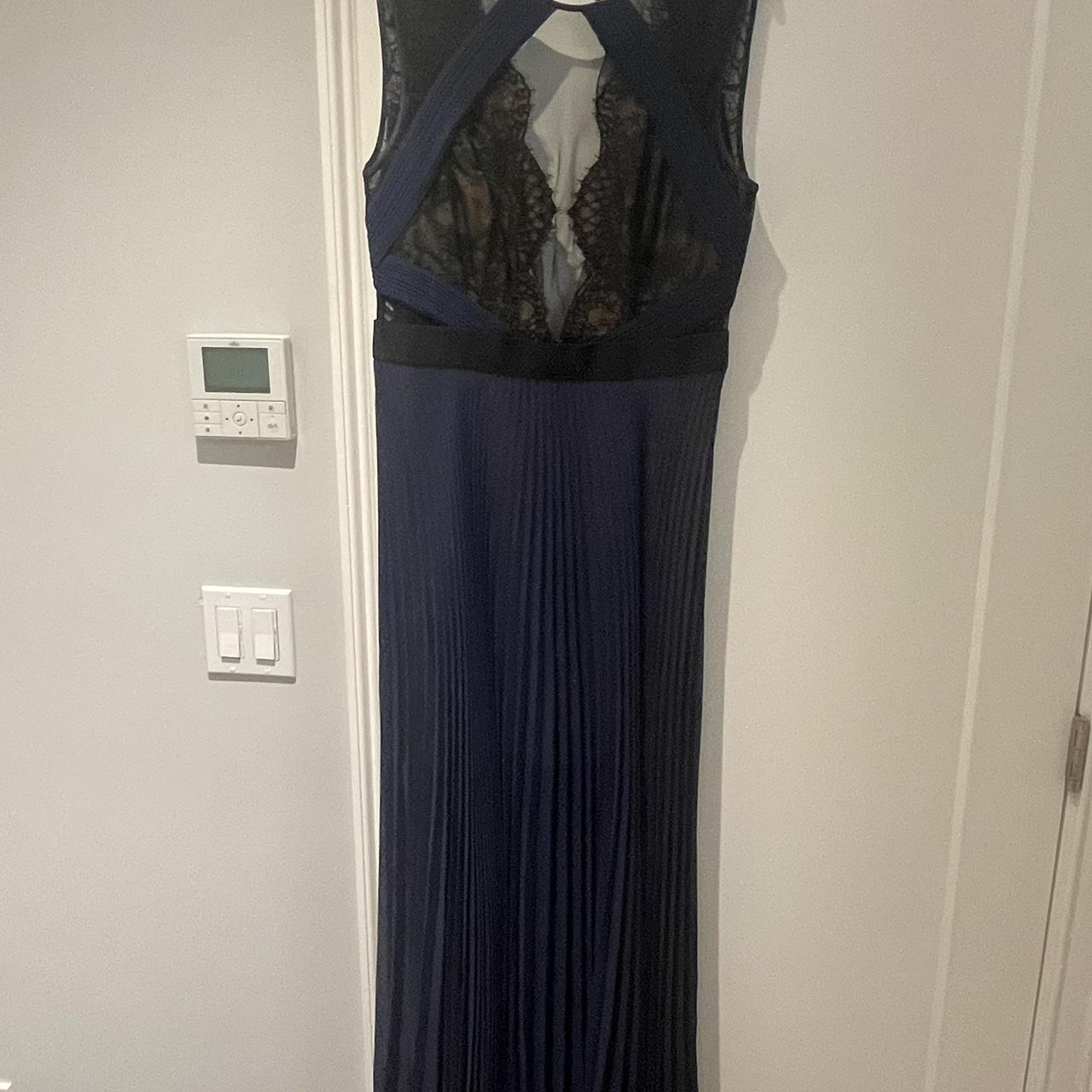 Beautiful BCBG Max Azria black and blue chiffon maxi