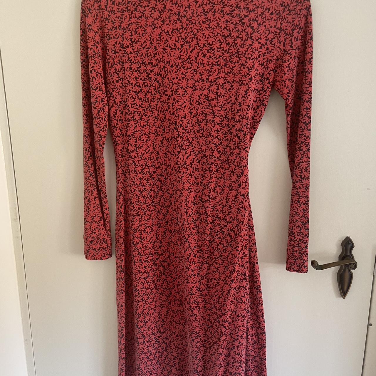 Diane von Furstenberg red wrap dress silk long... - Depop