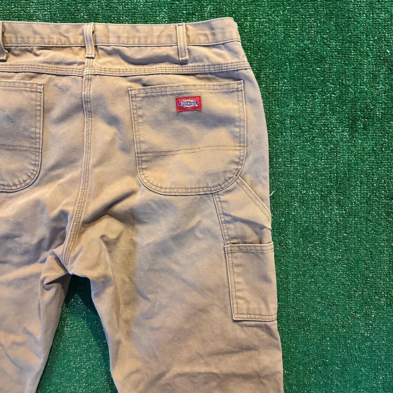 Dickies Men's Tan and Red Jeans Depop