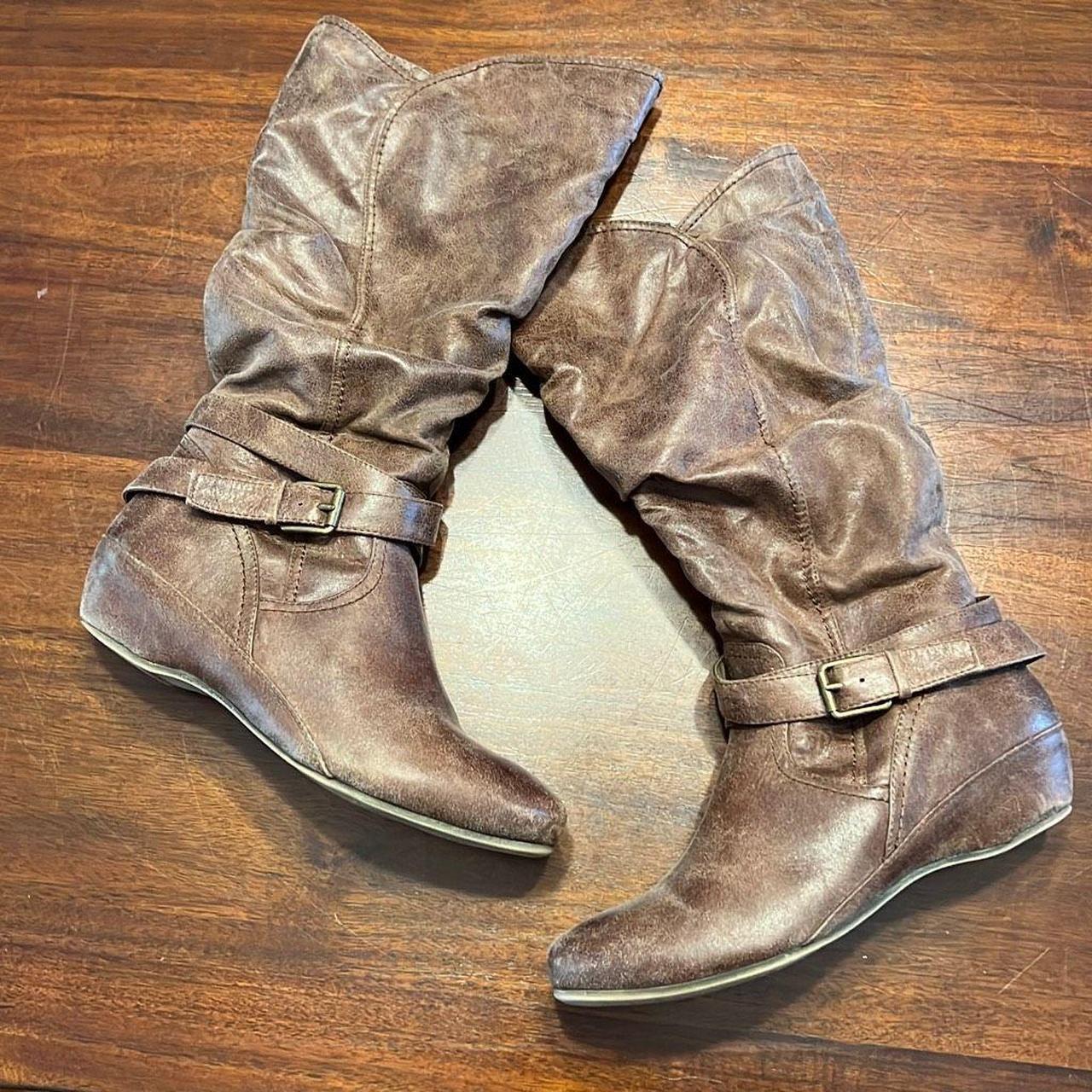 Slouchy store wedge boots