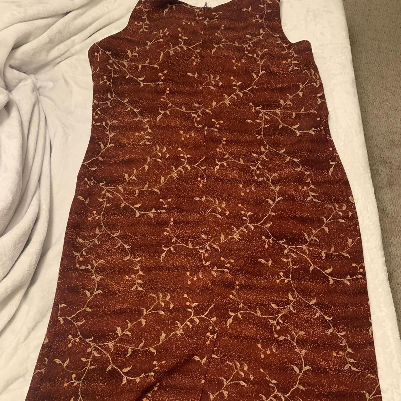 Vintage Leslie Fay Midi Sleeveless Burgundy Floral Depop