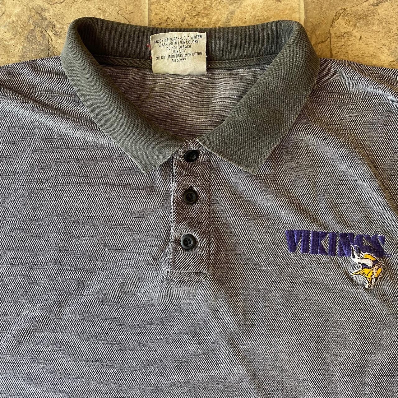 Vintage Majestic Minnesota Vikings Polo Shirt Good, - Depop