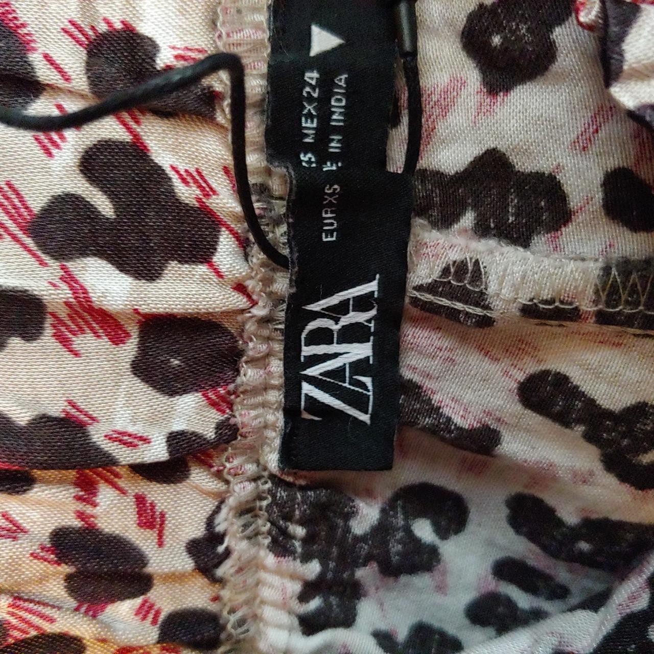 Zara Leopard Print satin effect Jogger Pants XS high - Depop