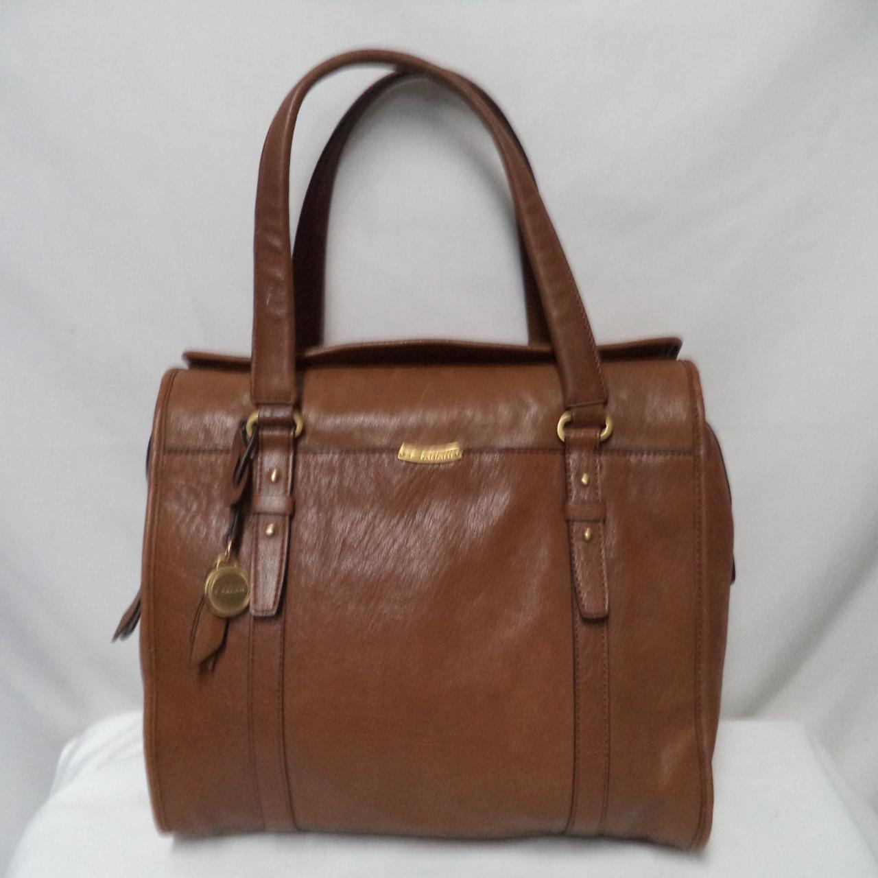 Elie Tahari leather good bag/ satchel brown