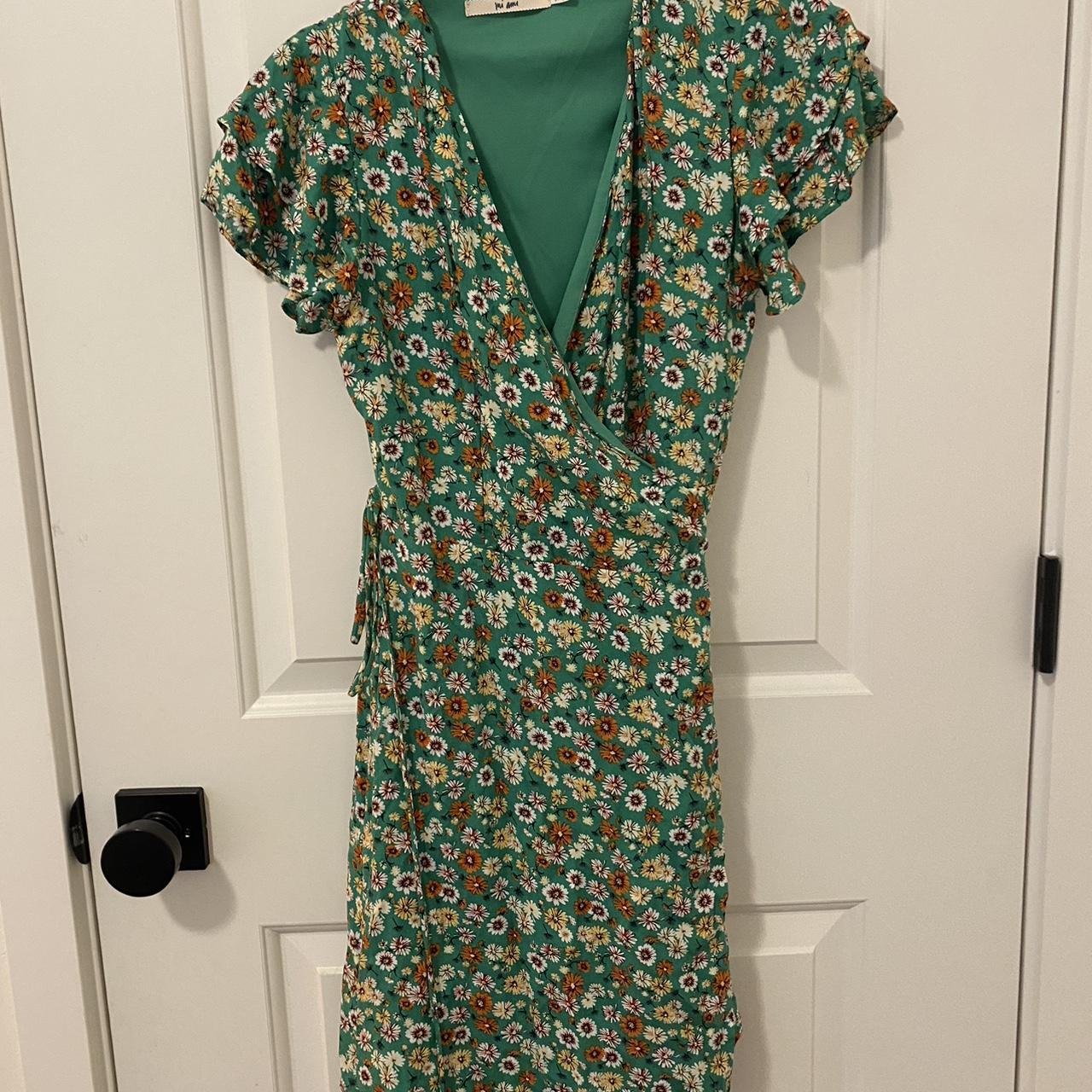 Primark green shop wrap dress