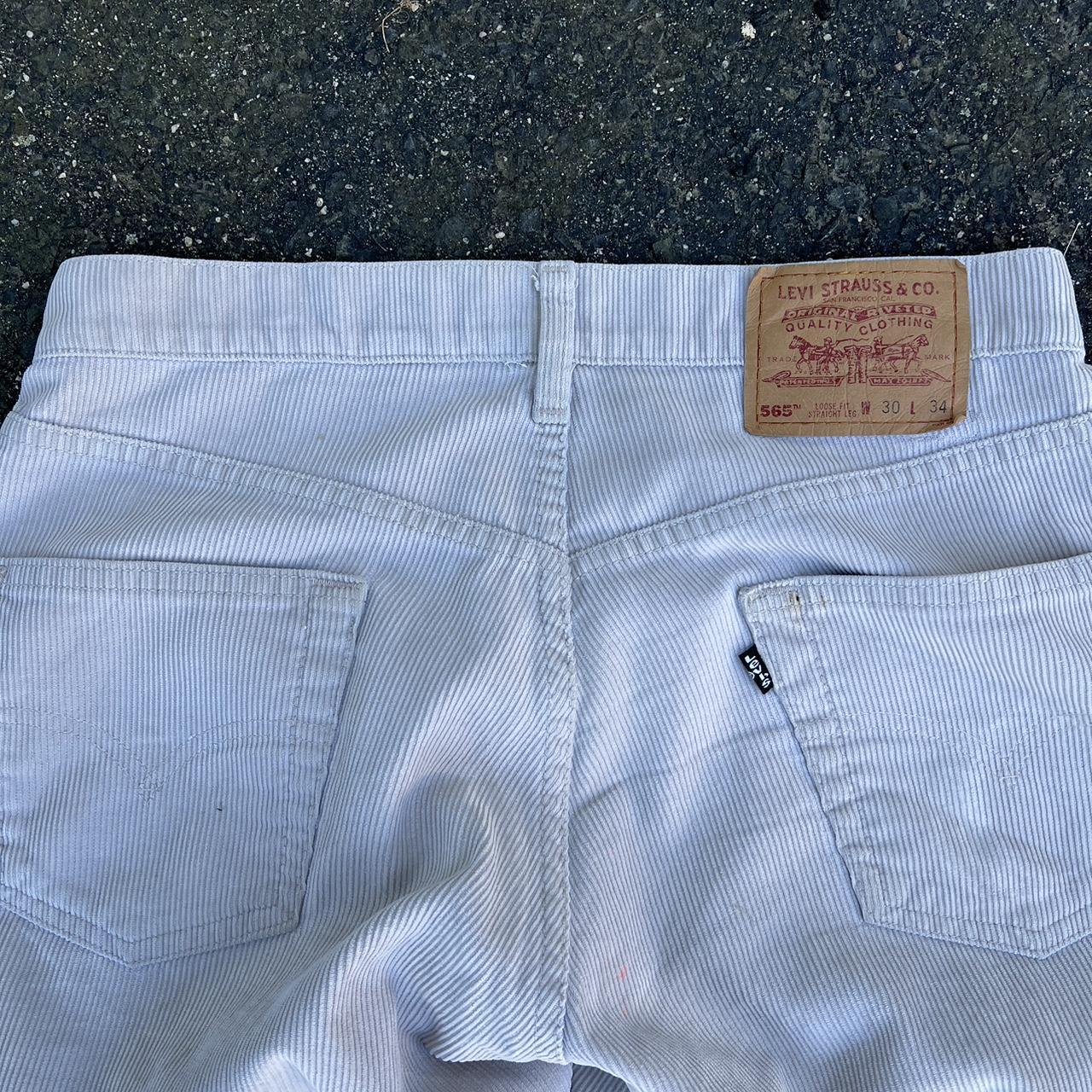 vintage 98’ Levi’s Corduroy Denim Jeans Cream SIZE:... - Depop