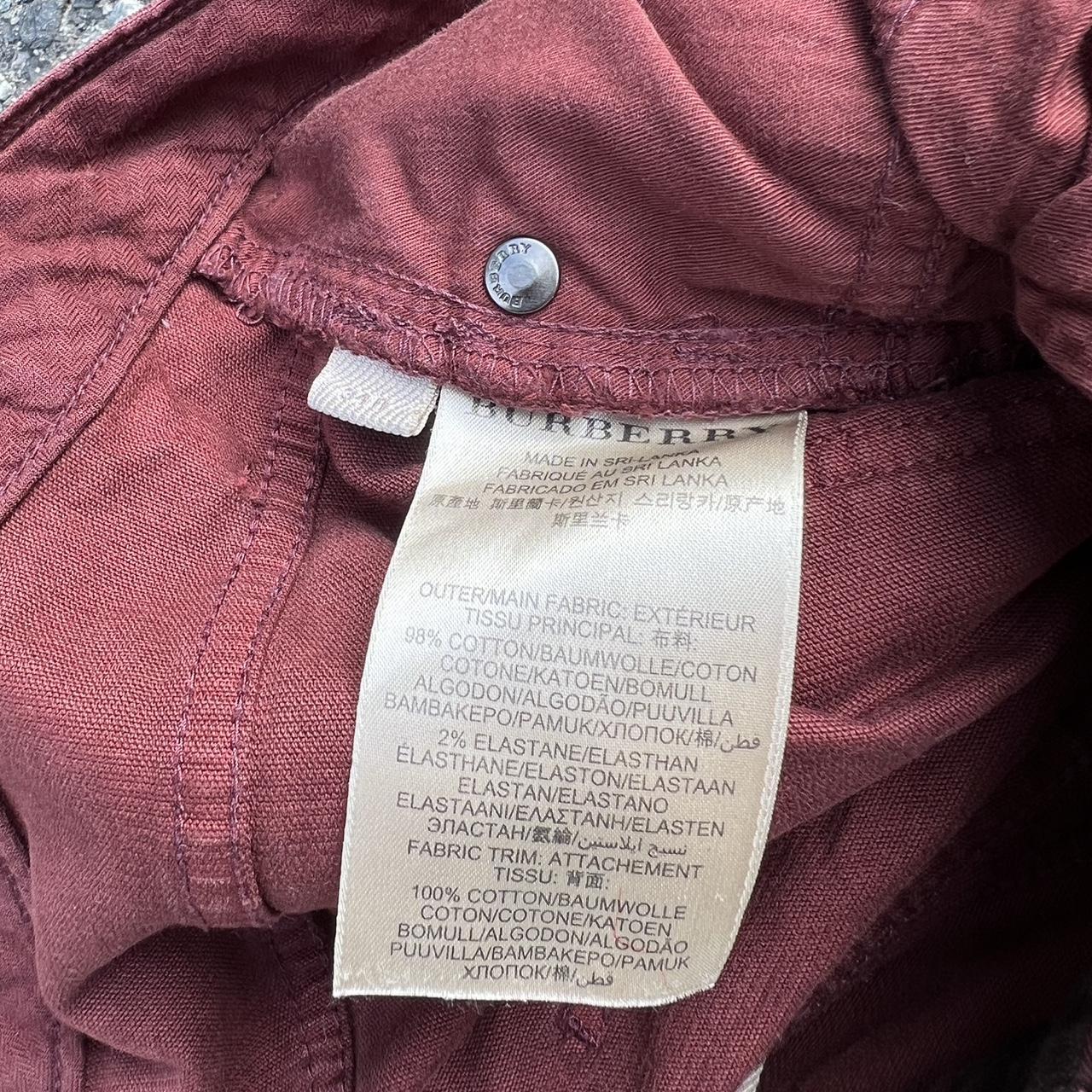 Burberry corduroy burgundy jeans SIZE: 34 (dm