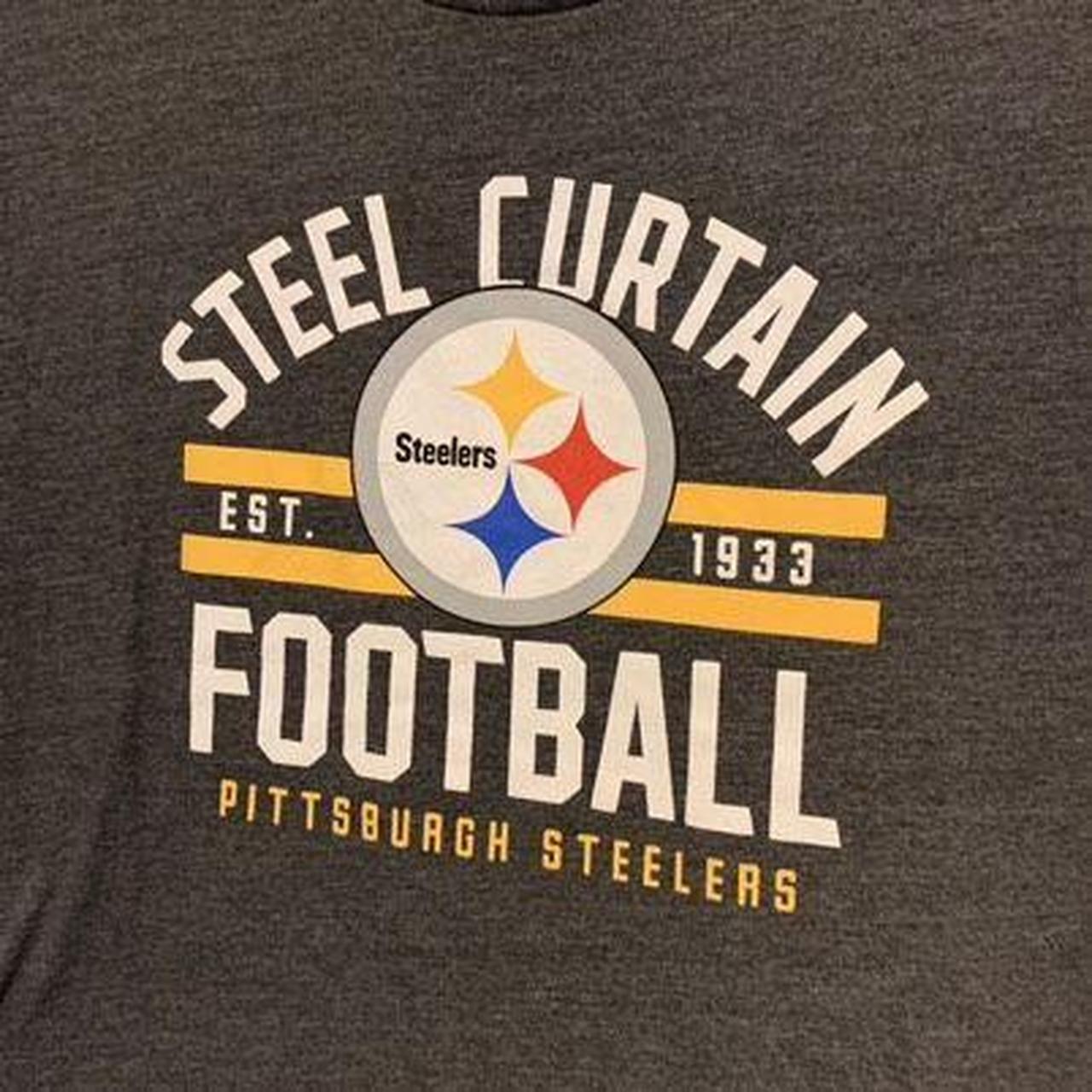 Pittsburgh Steelers Steel Curtain Football Size Large T-Shirt