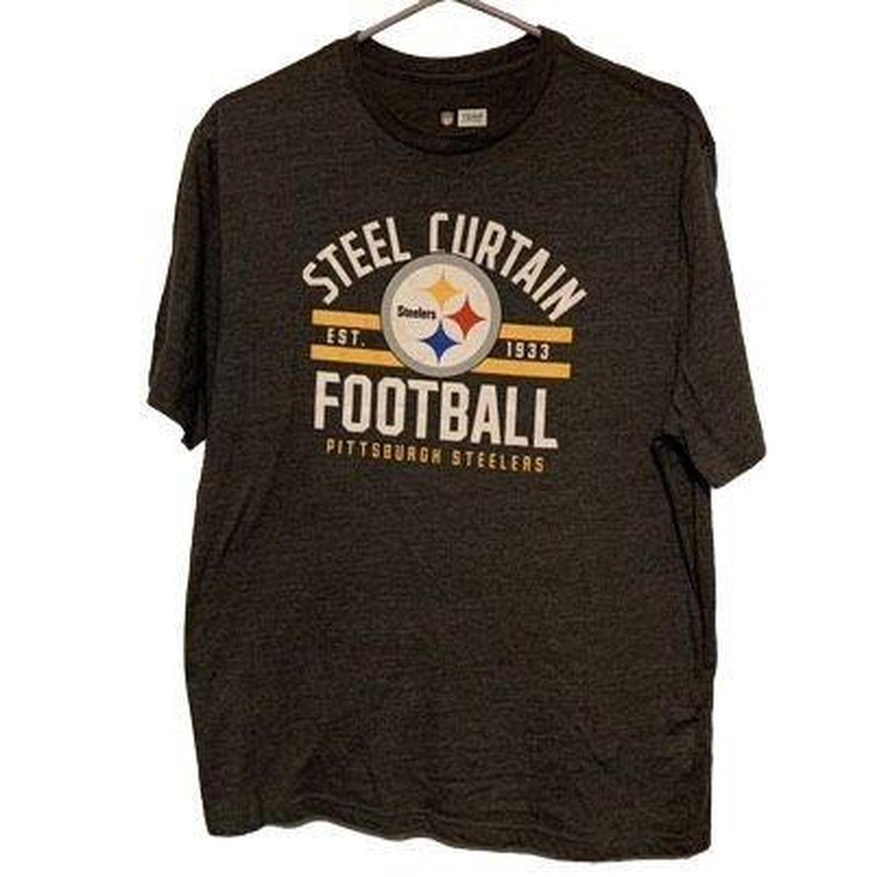 Pittsburgh Steelers Steel Curtain Football Size Large T-Shirt