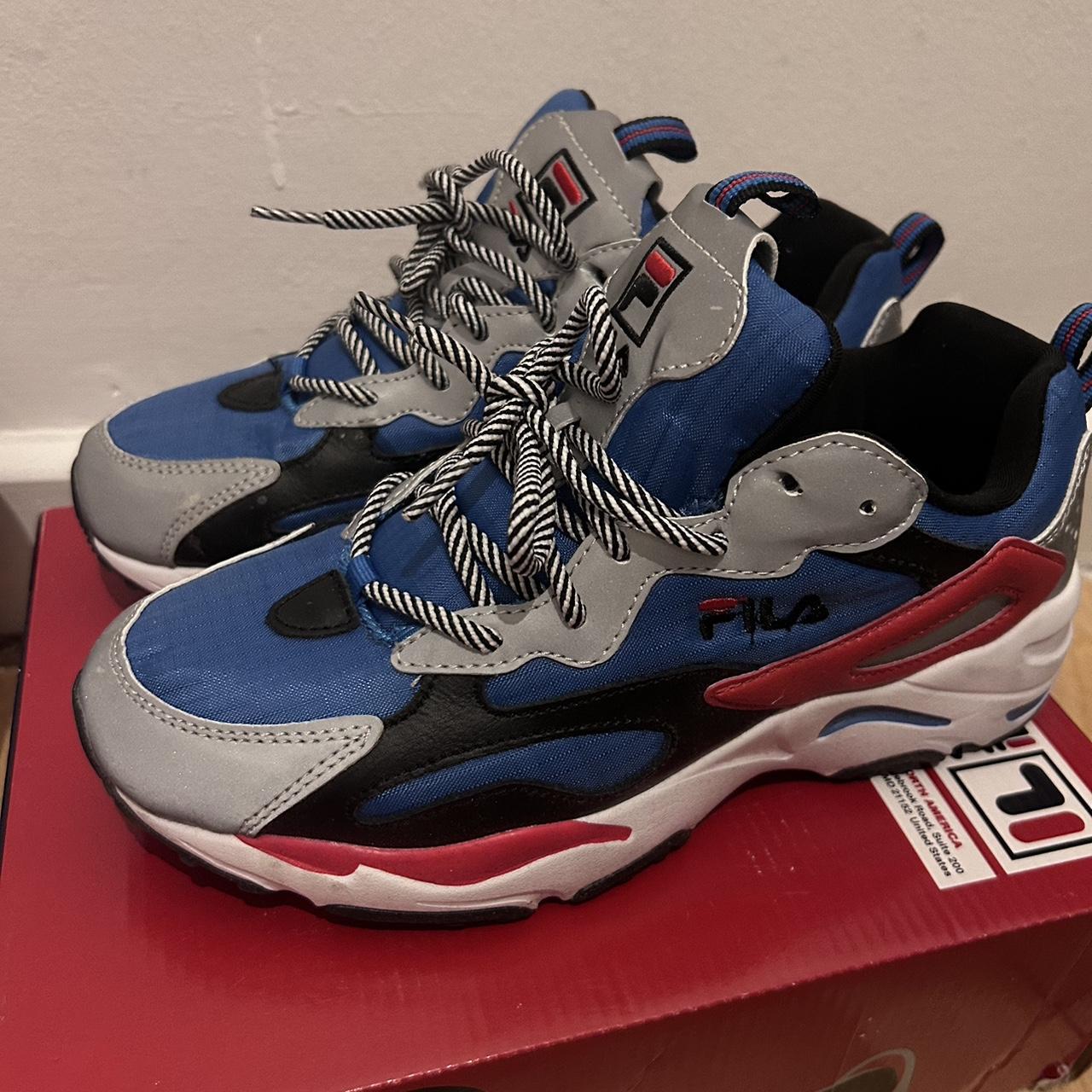 Fila Ray Tracer Blue black red White Uk 6 Depop